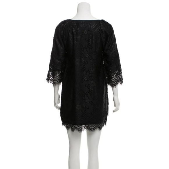 Anthropologie Leifsdottir black mini lace party cocktail dress Gothic wi… - Picture 4 of 7